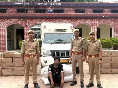 बिहार सीमा पर पुलिस की बड़ी कार्रवाई, 5.14 लाख की अवैध अंग्रेजी शराब जब्त; तस्कर गिरफ्तार