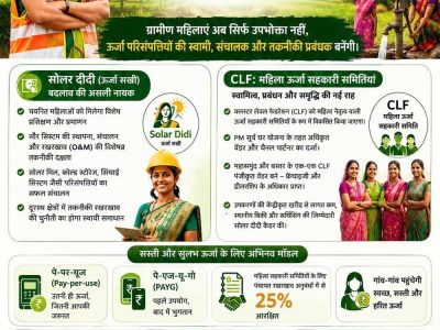 ऊर्जा आत्मनिर्भरता की ओर छत्तीसगढ़ का ऐतिहासिक कदम महिलाओं के नेतृत्व में संचालित होगी ‘द्वीप्ति योजना’