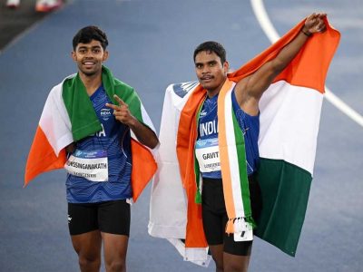 वित्त मंत्री  ओपी चौधरी ने राष्ट्रमंडल खेल 2026 में पदक विजेता दिलीप महादु गावित एवं मोहम्मद बासिल को दी बधाई